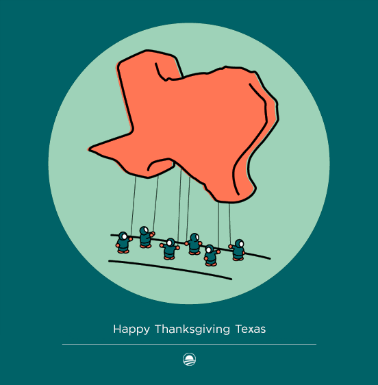Stephen Cummings, A Thanksgiving graphic from OFA-Texas, 2013