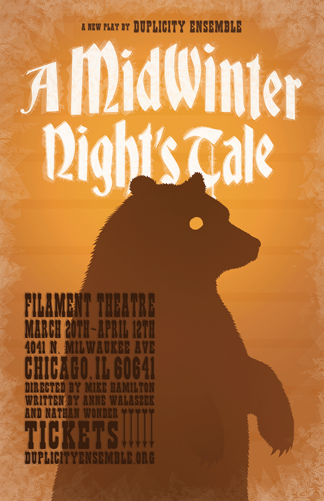 Stephen Cummings, Poster for Duplicity Ensemble's "A Midwinter Night's Tale", 2015