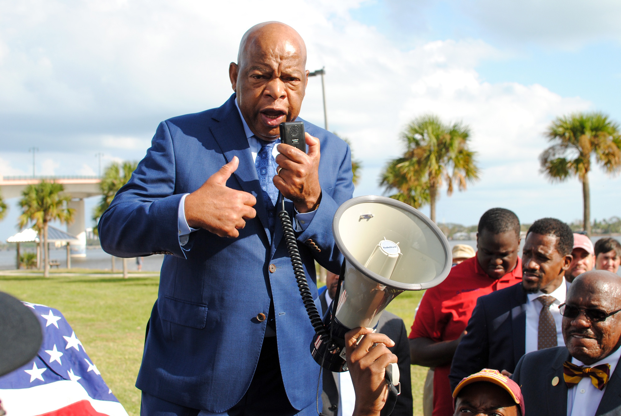 Congressman John Lewis speaks at Bethune Cookman University's march to the polls in Daytona Beach